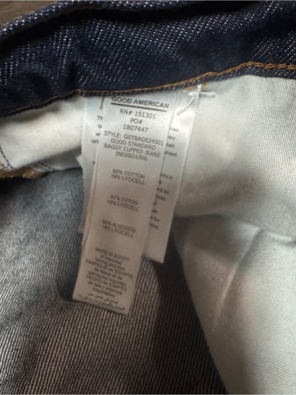 Good American Good Standard Baggy Jeans Low Rise Straight 30 1/2 inseam - Picture 3 of 4